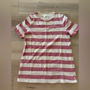 SEZANE Striped Pink + White/cream T-Shirt Dress size small - like new, worn once